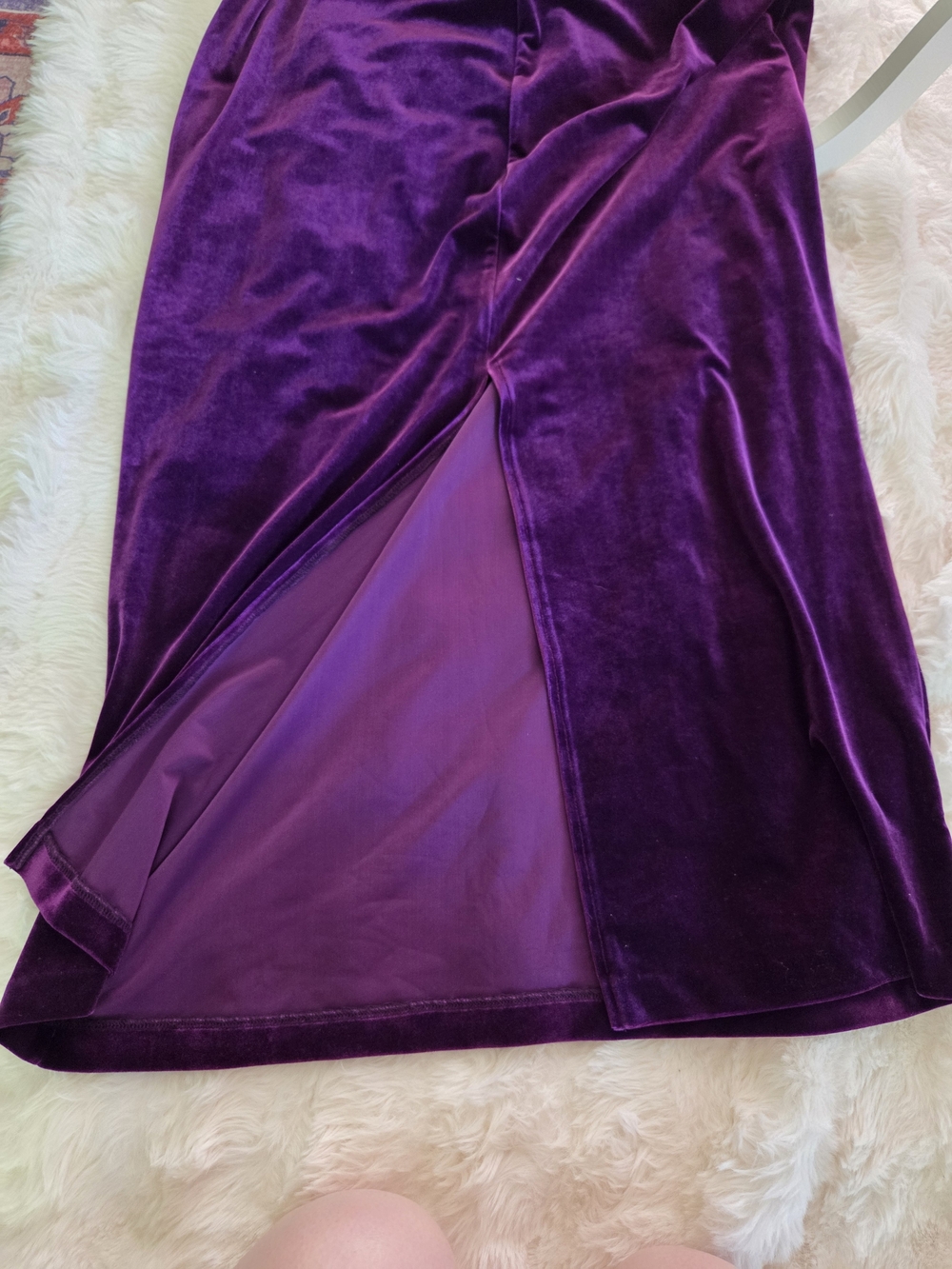 90s Whimigoth Deep Purple Velvet Maxi Worthimgton Dress - Picture 10 of 11